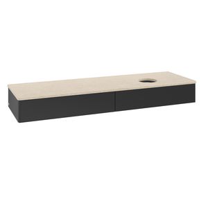 Wastafelonderkast Antao 1600x190x500mm Black Matt Lacquer K16013PD