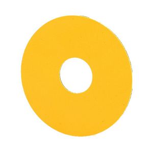Schild Nood-Uit geel D=90mm blanco VVE=10