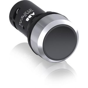 Vlakke knop compact serie terugverend 2NO zwart metalen ring