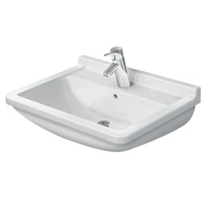STARCK 3 #030060 wastafel 600mm wit met kraangat met overloop