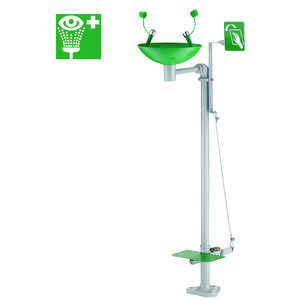 Oogdouche op wastafel op kolom