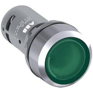 Vlakke knop GROEN terugverend maak contact 24VAC/DC