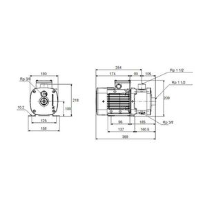 Centrifugaalpomp CM10-1 A-R-I-E-AQQE 400Y 50 Hz