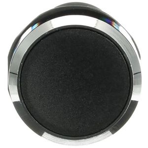 Vlakke drukknop terugverend 1NO zwart metalen ring
