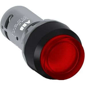 Verlengde knop Compact terugverend 1NO rood LED 100-130Va