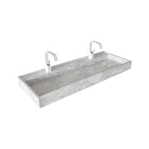Wastafel Mystery 211 marmer 100cm 2x kraangat Carrara