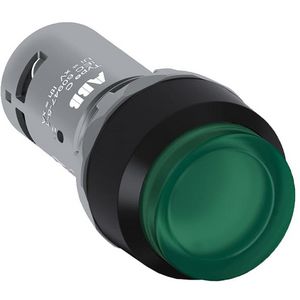 Verlengde knop Compact terugverend 1NO groen LED 100-130V