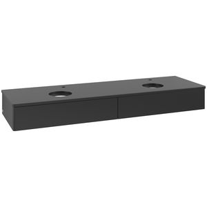 Wastafelonderkast Antao 1600x190x500mm Black Matt Lacquer K17050PD