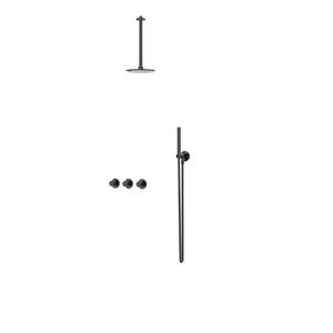 Afbouwdeel regendouche Combiset Nexus 4 inbouwthermostaat zwart chroom CSN4EXZCADCA excl. inbouwbox