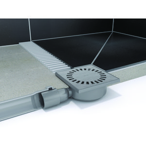 PROMO Aqua Compact doucheput 150x150mm geb.RVS ZU. m.sifon 35mm (AQUACOM-15x15)