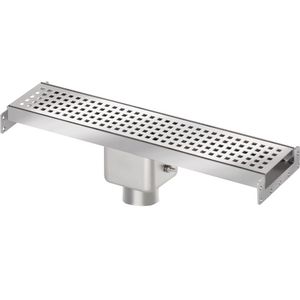 Douchegootdeel koppelbaar RVS 500x100mm met onderuitlaat 50mm (waterslot 50mm)