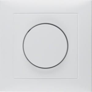 Volle afdekpl. draai- dimmer/pot berker S.1/B.3/B.7 polar wit mat