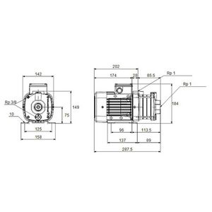 Centrifugaalpomp CM1-2 A-R-A-E-AQQE 400Y 50 Hz