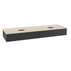 Wastafelonderkast Antao 1600x190x500mm Black Matt Lacquer K17153PD