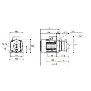 Centrifugaalpomp CM1-6 A-R-A-E-AQQE 400Y 50 Hz