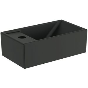fontein 37x21cm m kraangat links z. overloop slk black E2113
