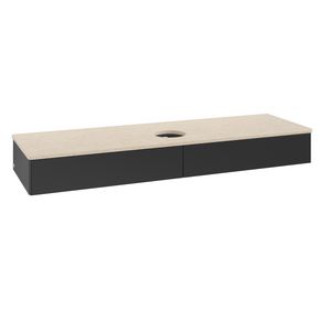 Wastafelonderkast Antao 1600x190x500mm Black Matt Lacquer L14013PD