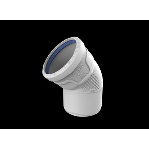 Bocht PP AS+ geluidsarm 45° lichtgrijs 90mm mof x spie