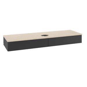 Wastafelonderkast Antao 1600x190x500mm Black Matt Lacquer L14113PD