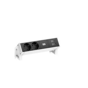 Desk 2 2x 230V RA + 1xUSB A/C chrgr 0,2m GST o.g. incl. klem