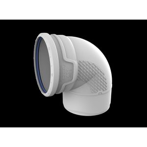 Bocht PP AS+ geluidsarm 87° lichtgrijs 200mm mof x spie