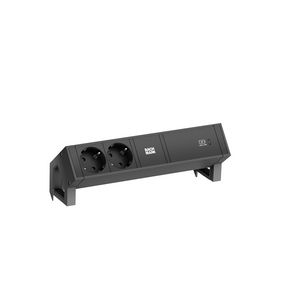 Desk 2 2x 230V RA 1xUSB C chrgr 60W 0,2m GST o.g. incl. klem