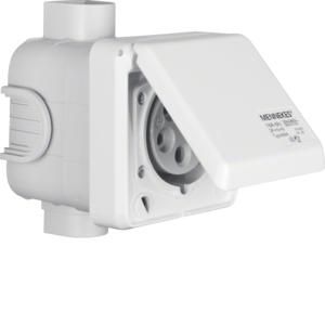 CEE-wandcontactdoos met klapdeksel 5P 16A inbouw