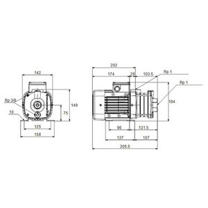 Centrifugaalpomp CM1-3 A-R-A-V-AQQV 400Y 50 Hz