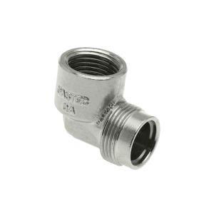 Gasaansluitstuk chroom haaks model 3/8"bn.xM24bt.