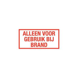 Pictogramsticker -alleen bij brand-145x55mm 145x55mm