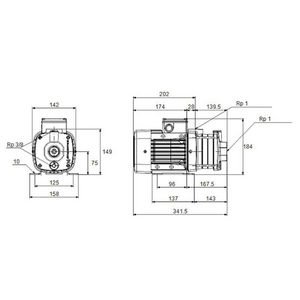 Centrifugaalpomp CM1-5 A-R-A-V-AQQV 400Y 50 Hz