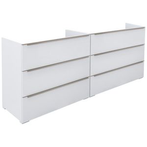 Onderkast (140x50cm) met 6 lades met greeplijst - M2 - White hoogglans gelakt