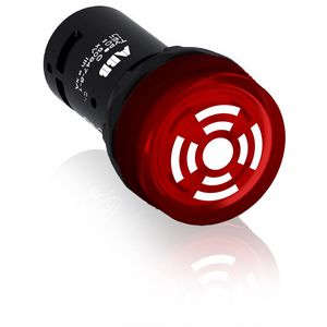 Paneelzoemer buzzer pulserend Rood verlicht 24Vac/dc