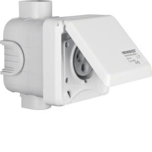 CEE-wandcontactdoos met klapdeksel 3P 16A inbouw
