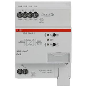 DALI-uitgangen/kanalen KNX met 2x64 afzonderlijke DIN-rail (DG/S 2.64.1.1)
