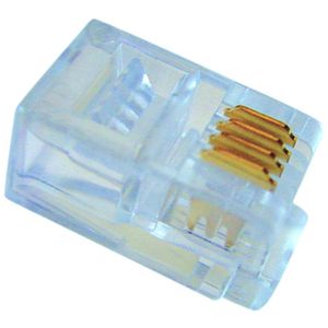 Doos a 50st. Connector 4p4c RJ10 rond massieve kabel