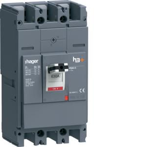 Vermogensschakelaar h3+ P630 3P 630A boutaansluiting