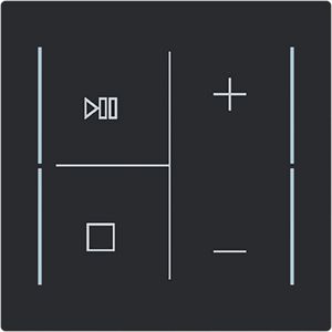 Centraalplaat afdekking 4v knop muziek symbool Art-matzwart (LFMW/A.4.70.11-45M)