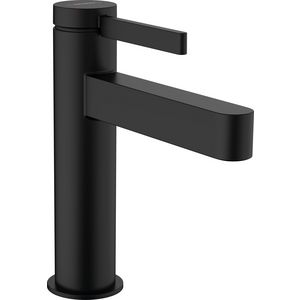 Finoris 1-hendel wastafelmengkraan 110 mat zwart sprong 139mm incl. push-open plug 1.1/4"