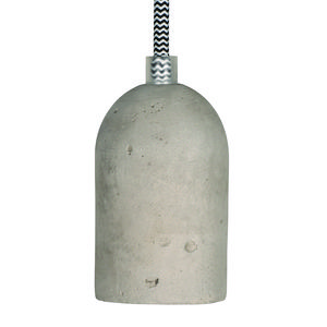 Hanglamp beton Nature textielsnoer L=1,5m. E27 zwart/wit