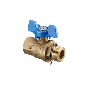 Kogelkraan terugloop recht blauw