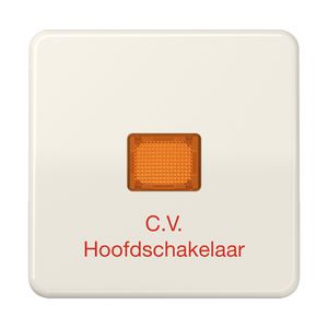 Schakelwip CD500 wit slagvast met tekst CV