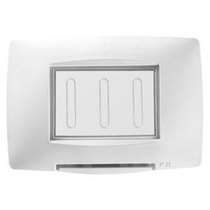 WATERDICHTE PLAAT ITALIAANSE STANDAARD-3 GANG IP55-WIT -