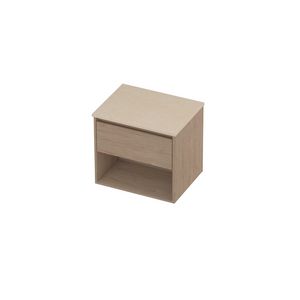 Deck Set Top afdekplaat hardsteen en onderkast met schap 600x460x550mm Sand stone/Ideal oak