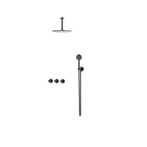 Afbouwdeel regendouche Combiset Nexus 4 inbouwthermostaat zwart chroom CSN4EXZCCFBA excl. inbouwbox