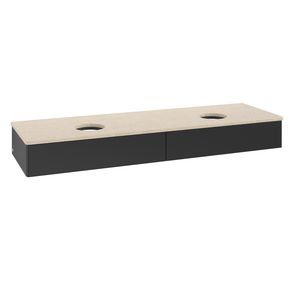 Wastafelonderkast Antao 1600x190x500mm Black Matt Lacquer L17013PD