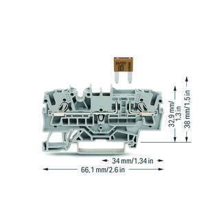2-draads zekeringsklem platte mini autozek. 2002-1681 VVE=50