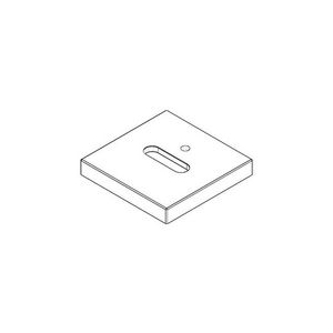 Rozet staande uitloop wastafel afvoer.60x60x9mm plat.geb