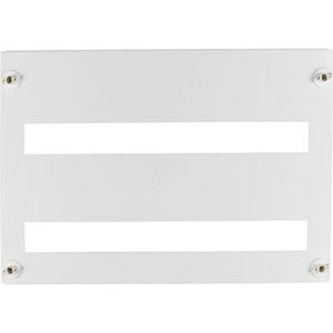 Frontplaat tbv BF 1x 45mm sleuf 24TE wit staal boven onder