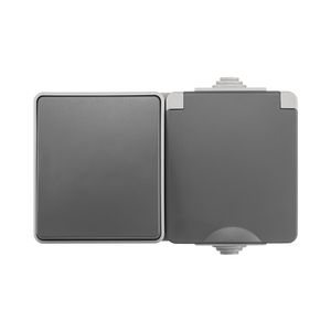 Opbouw Combinatie W.contactdoos en W.schak. Hor. IP55 VVE=8